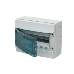 NADOMETNO PLASTIČNO OHIŠJE MISTRAL65 S PROZORNIMI VRATI, 1X12 TE, IP65, RAL 7035 - slika 2