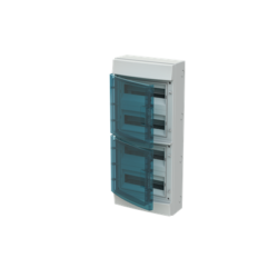 NADOMETNO PLASTIČNO OHIŠJE MISTRAL65 S PROZORNIMI VRATI, 4x12 TE, IP65, RAL 7035 - slika 2